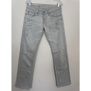 Women's AG Adriano Goldschmied Jeans Size 28R Gray Distressed